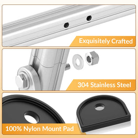 CLUBRALLY aluminum front-strut brackets provide reliable support on Club Car DS and Carryall.