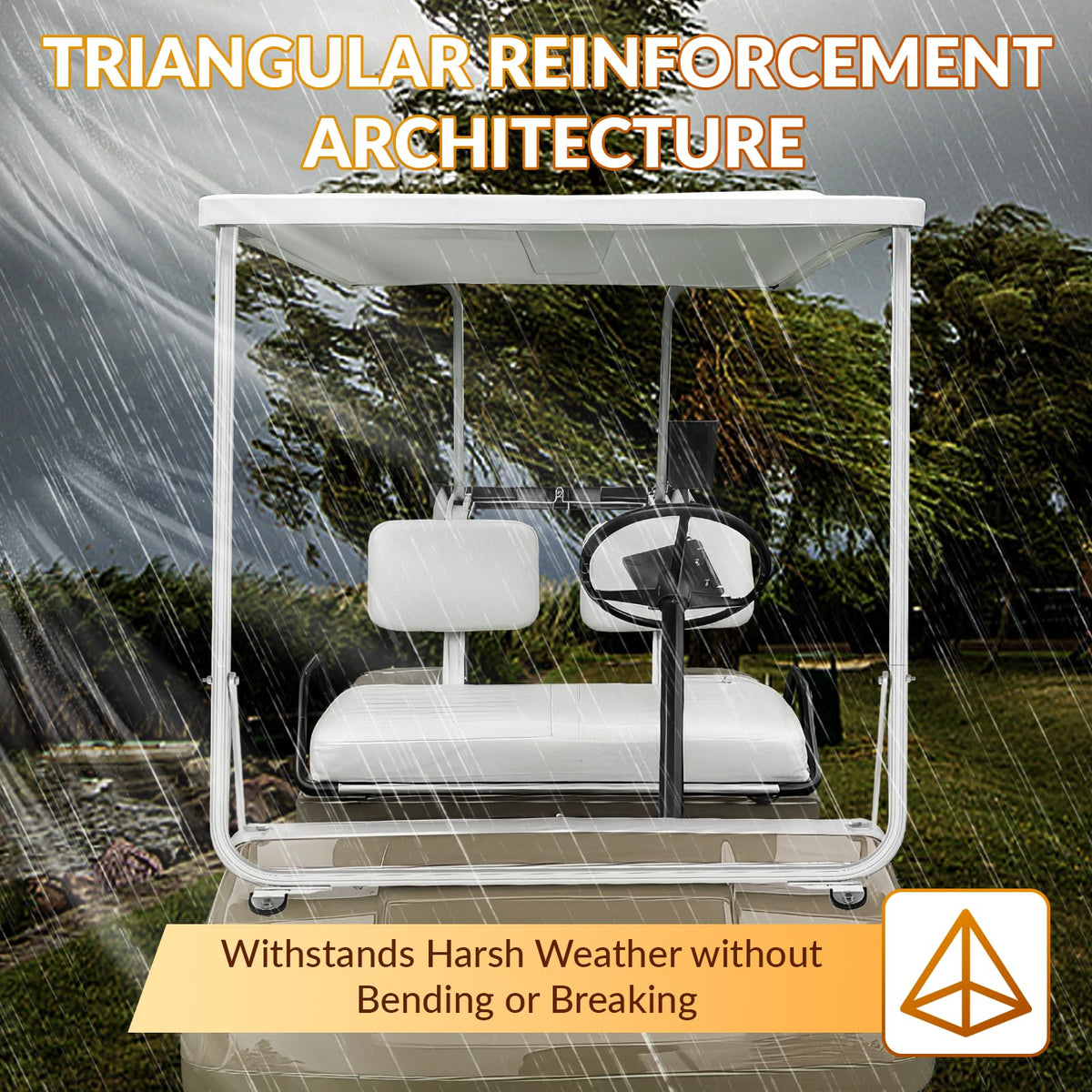 CLUBRALLY DS Carryall fit front-strut brackets for stable performance on uneven terrain.