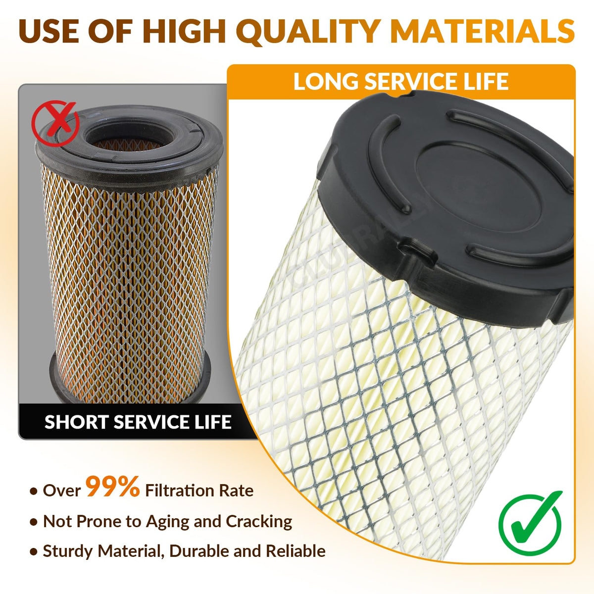 CLUBRALLY fuel filter for EZGO RXV stabilizes fuel delivery