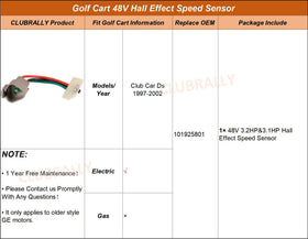CLUBRALLY sensor compatible with older GE motor configurations in Club Car carts.