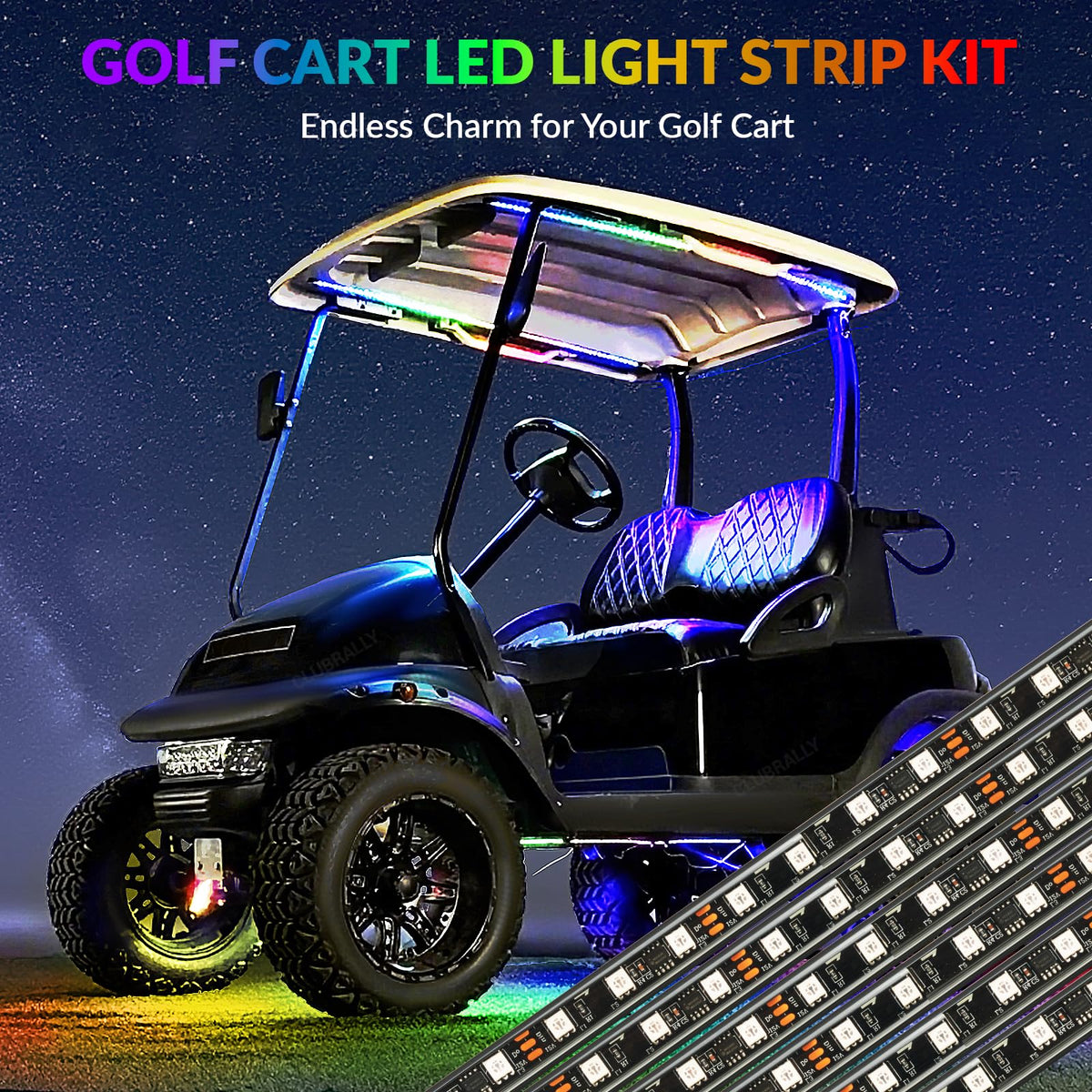 ClubRally full kit compatible with EZGO, Club Car, and Yamaha carts.