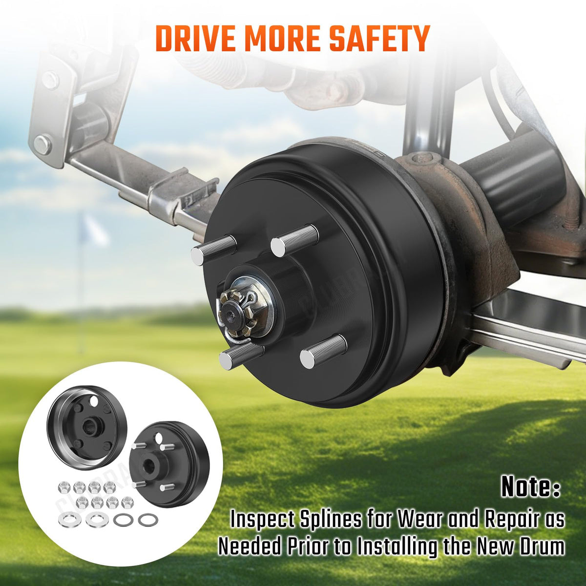 ClubRally brake drum kit for Columbia 41843-94, two pieces, reliable rear braking.
