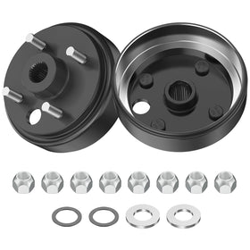 ClubRally brake drum for EZGO, large-hole design, two-piece kit for reliable braking.