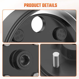 ClubRally brake drum with splined 30-tooth interface for EZGO, durable rear braking.