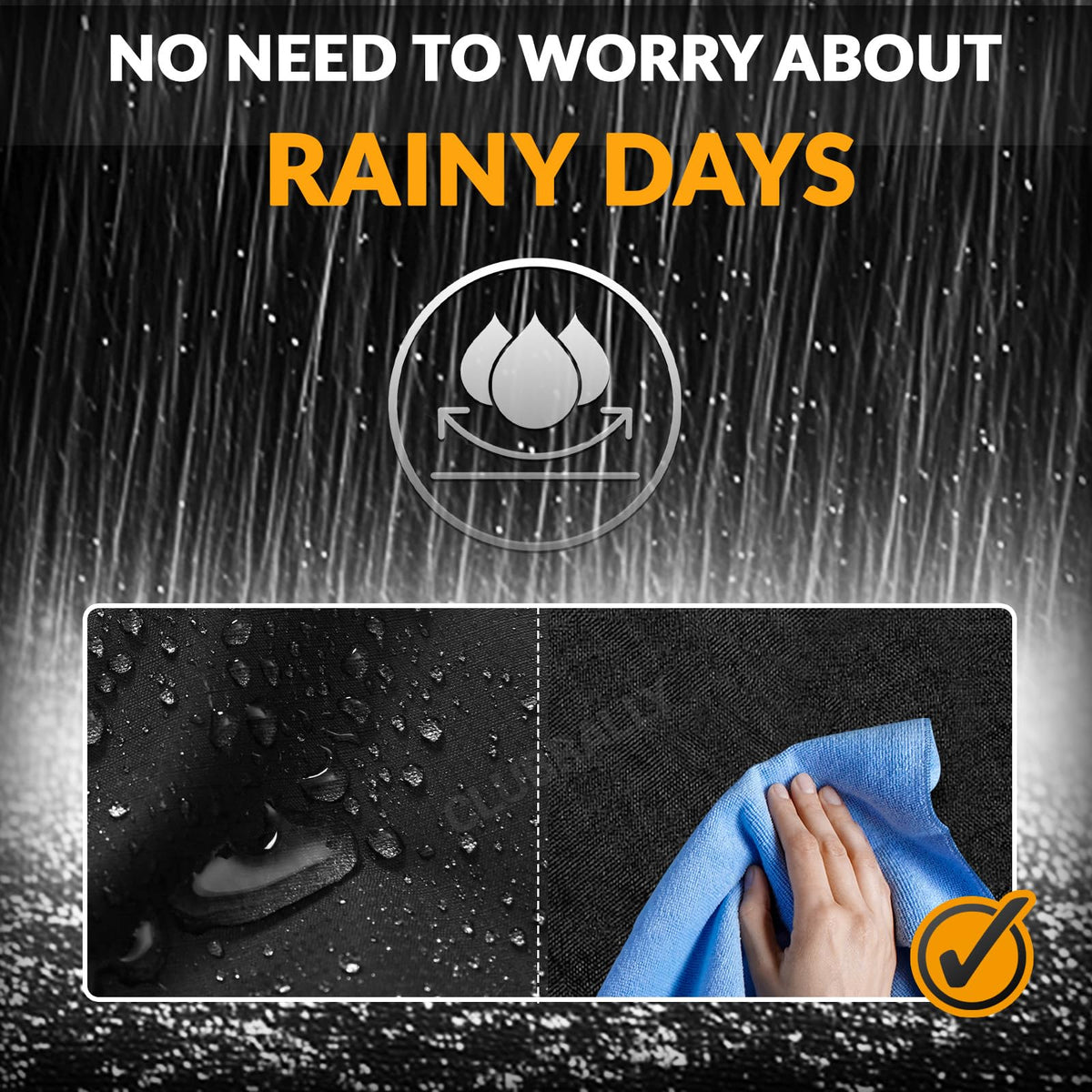 CLUBRALLY cover shows ventilation holes reducing interior moisture.