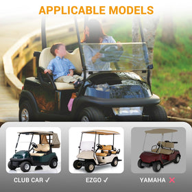 ClubRALLY gray cover provides year-round comfort and protection for carts.
