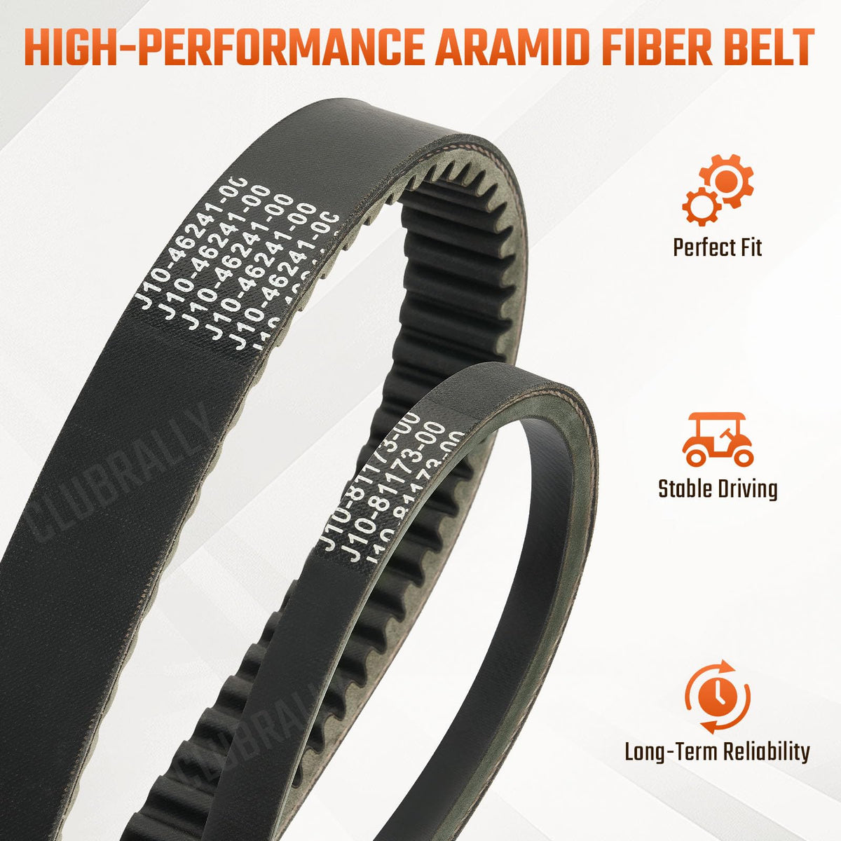 CLUBRALLY starter generator belt boosts starting reliability for Yamaha carts.
