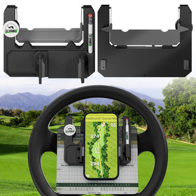 ClubRally steering wheel phone mount provides quick hands-free access.
