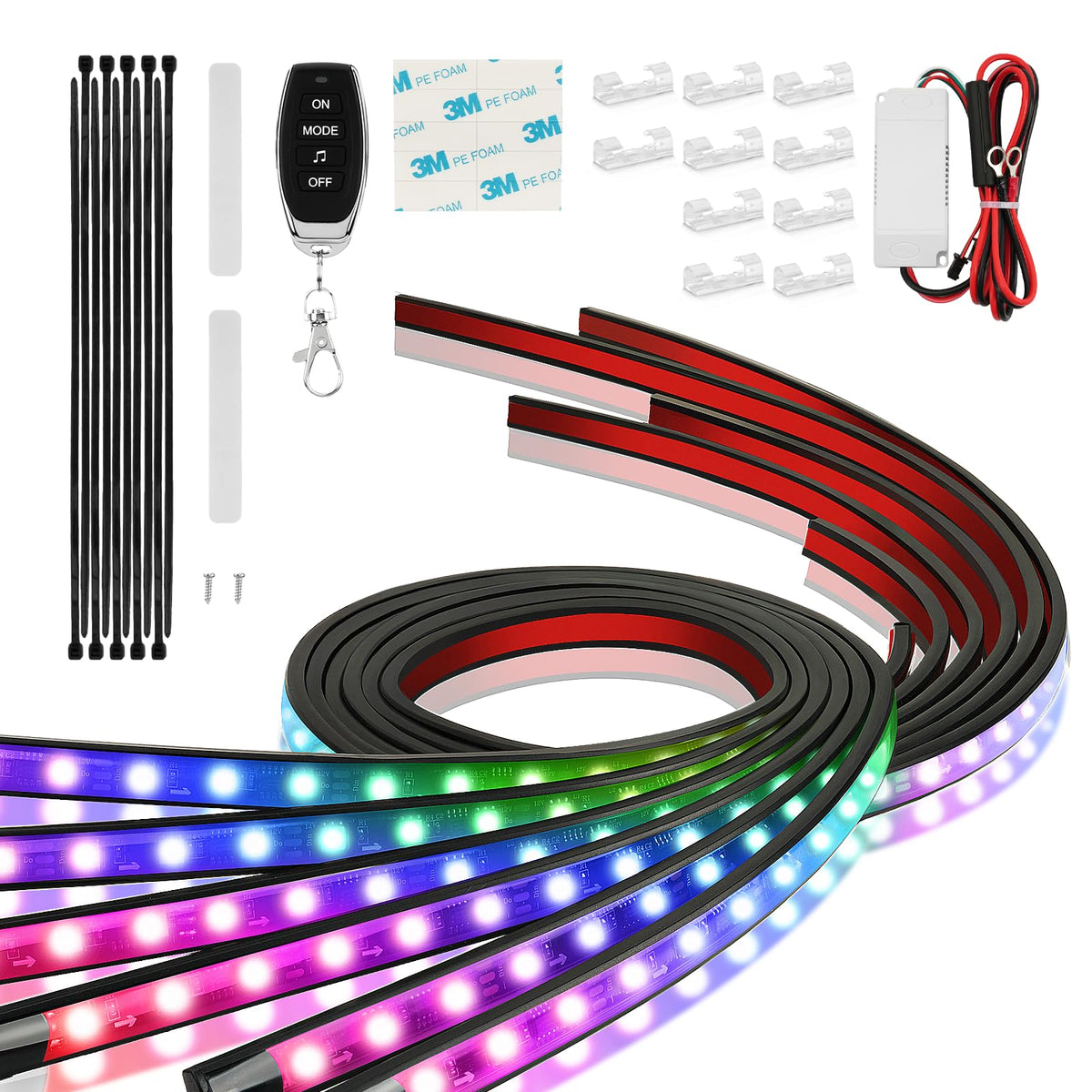 ClubRally golf cart underglow strip kit for full-body glow during night rides.