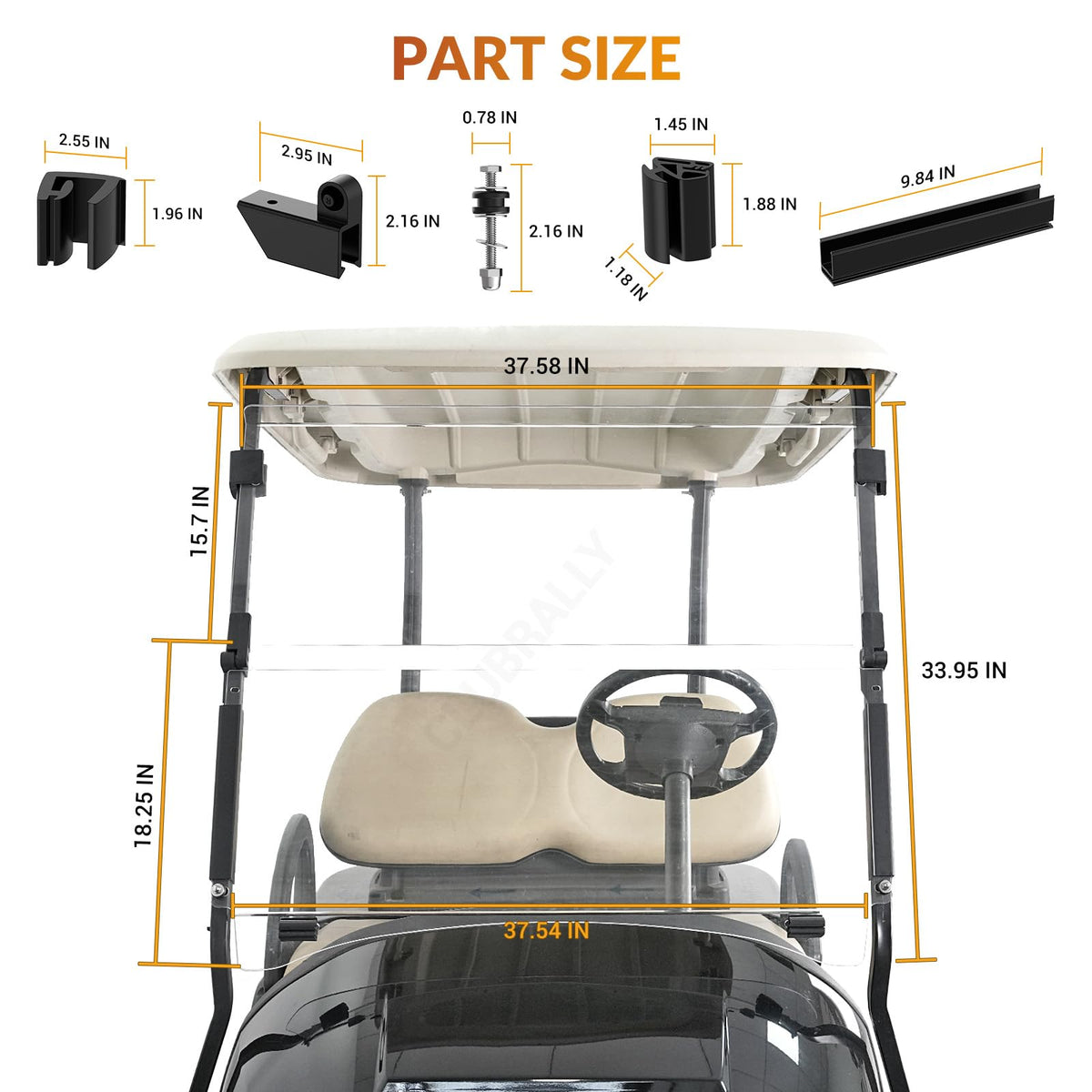 ClubRally fold-down mechanism enabling easy airflow on hot days.