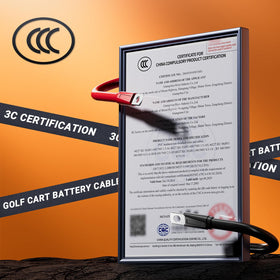 Durable 4-gauge insulation on ClubRally battery wires for longevity.