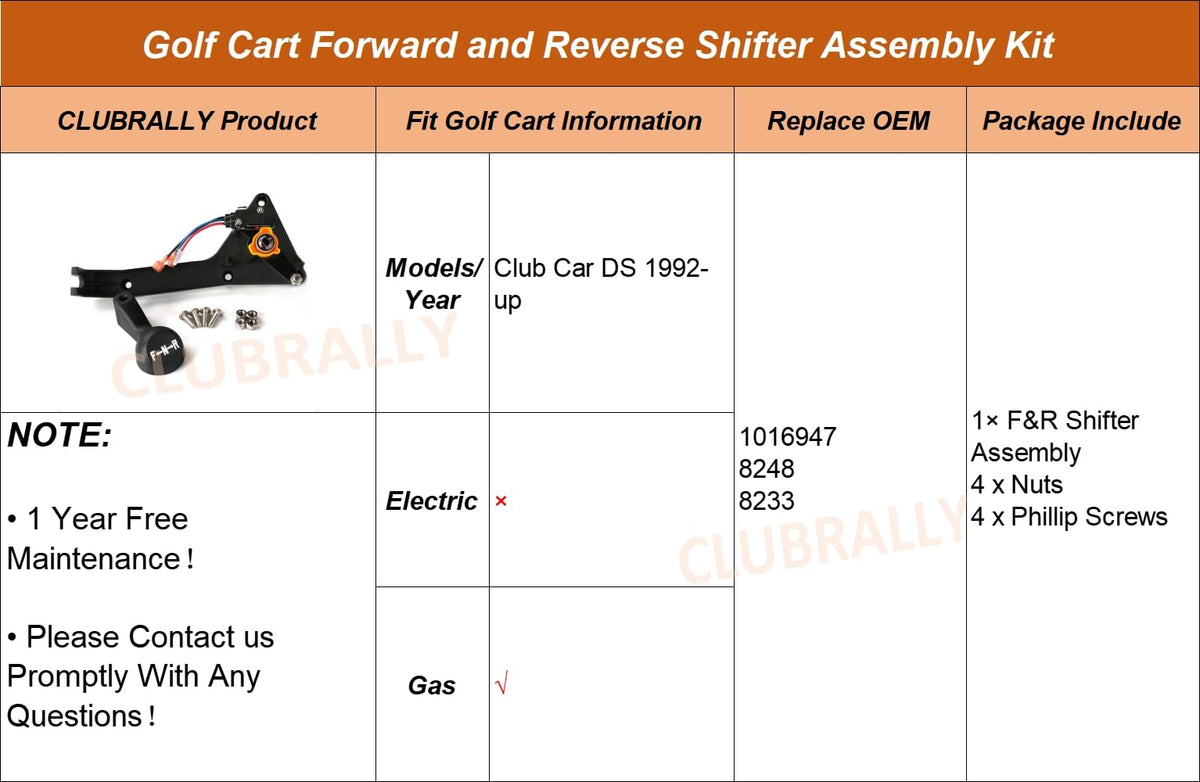 CLUBRALLY installation-ready shifter kit demonstrates straightforward fitment on Club Car DS.