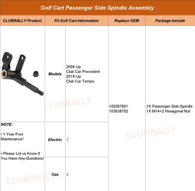Simple bolt-on installation steps for CLUBRALLY spindle replacement