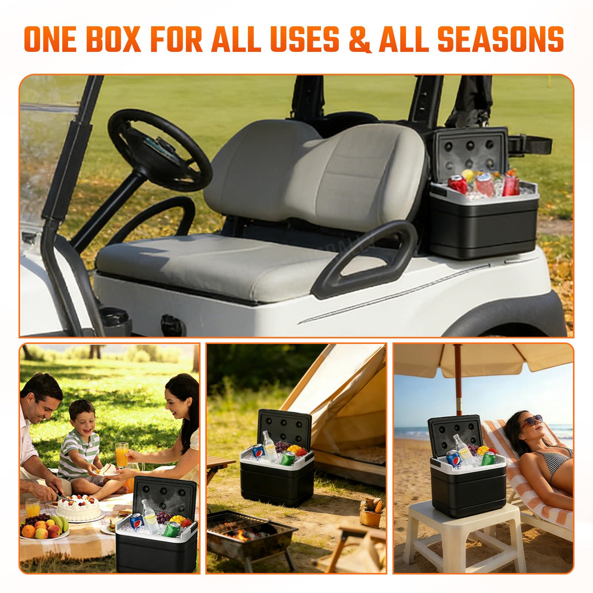ClubRally lightweight, portable cooler for outdoor activities like golfing.