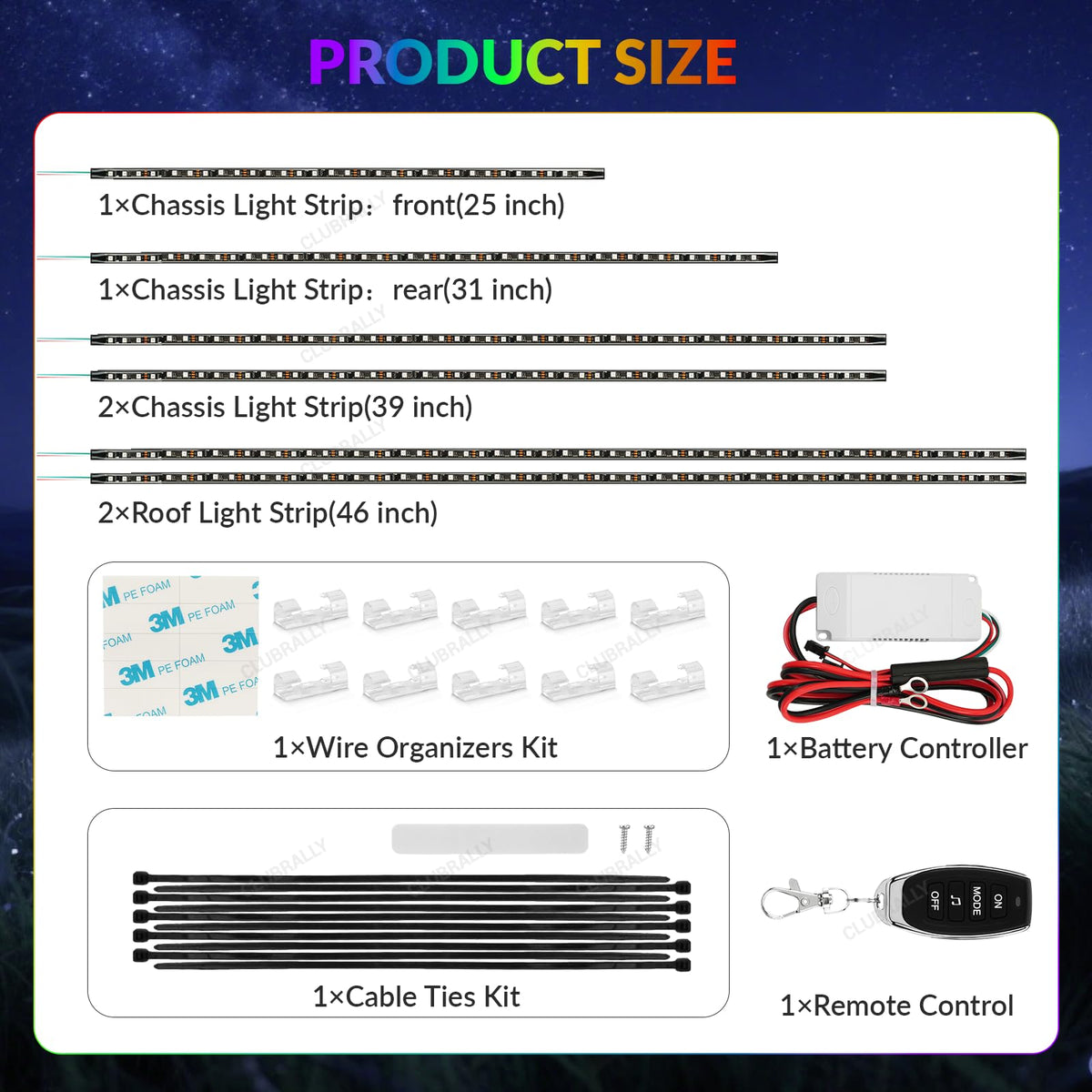 ClubRally music-reactive LED modes synchronize with your playlist.