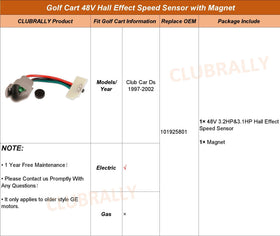 OEM part 1019258-01 compatibility for Club Car DS