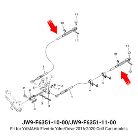 CLUBRALLY OEM JW9-F6351-11-00 compatible brake cables.