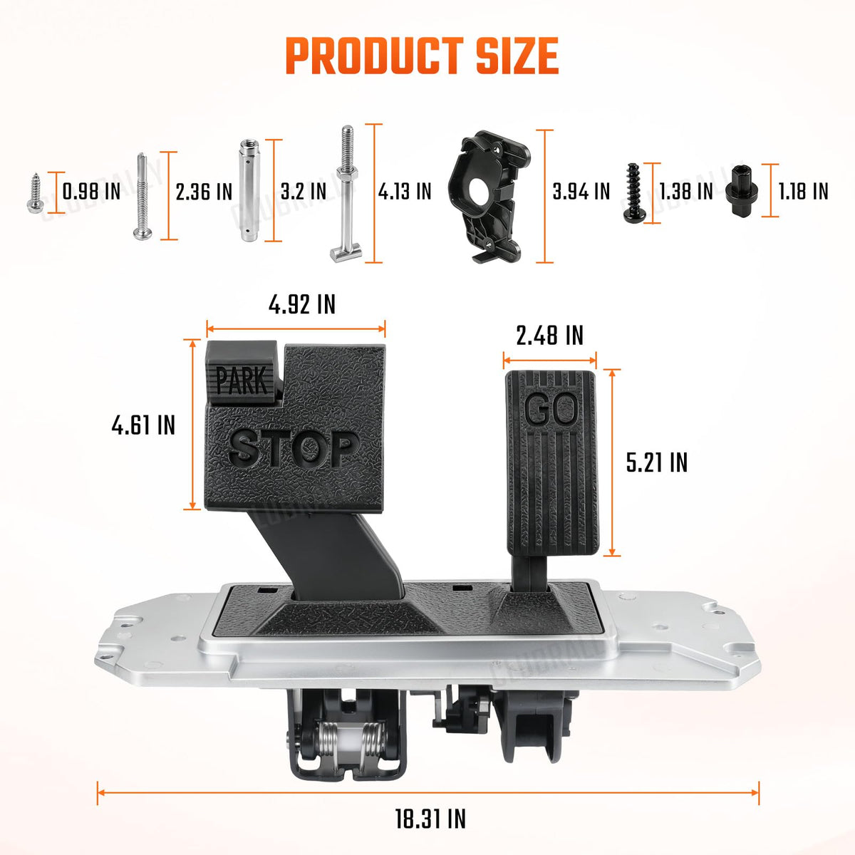 CLUBRALLY pedal assembly anti-slip detail improves safety during operation.