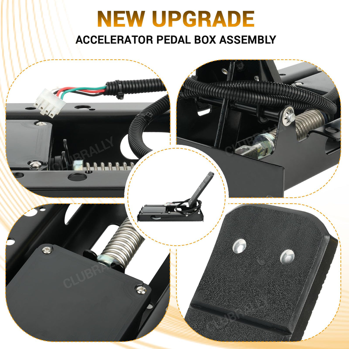 Close-up of CLUBRALLY ITS sensor in the pedal box ensures reliable signals.