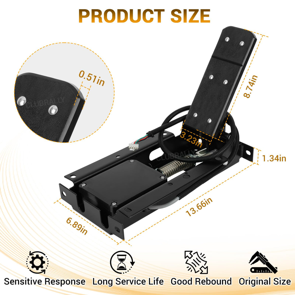 One CLUBRALLY EZGO PDS pedal box with ITS sensor for easy replacement.