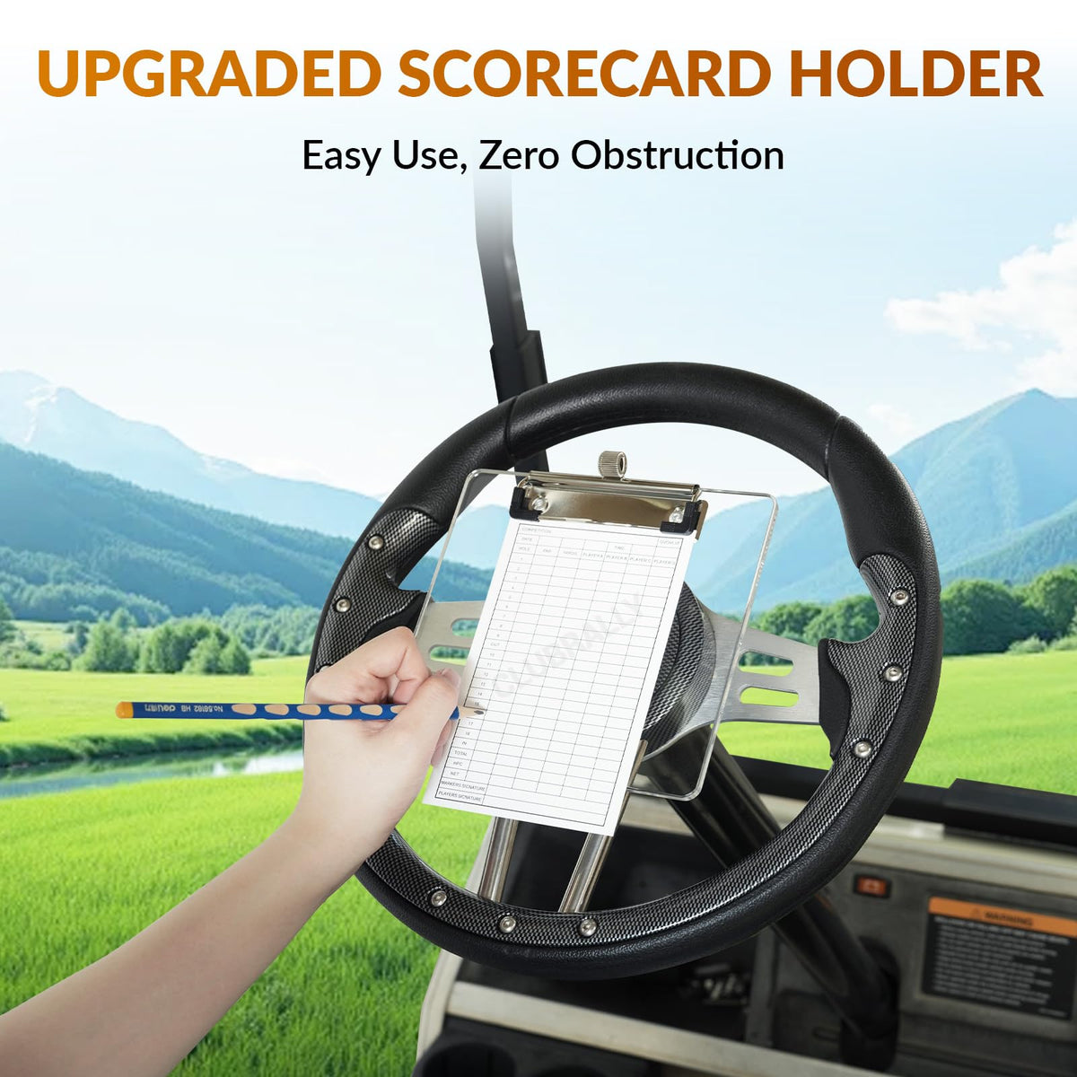 CLUBRALLY pencil holder integrated into the scoreboard for quick access.