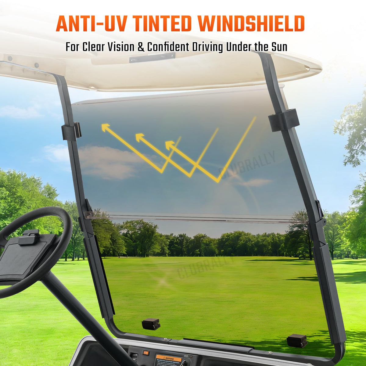 clubrally ultra-clear polycarbonate windshield ensures bright visibility and durable performance