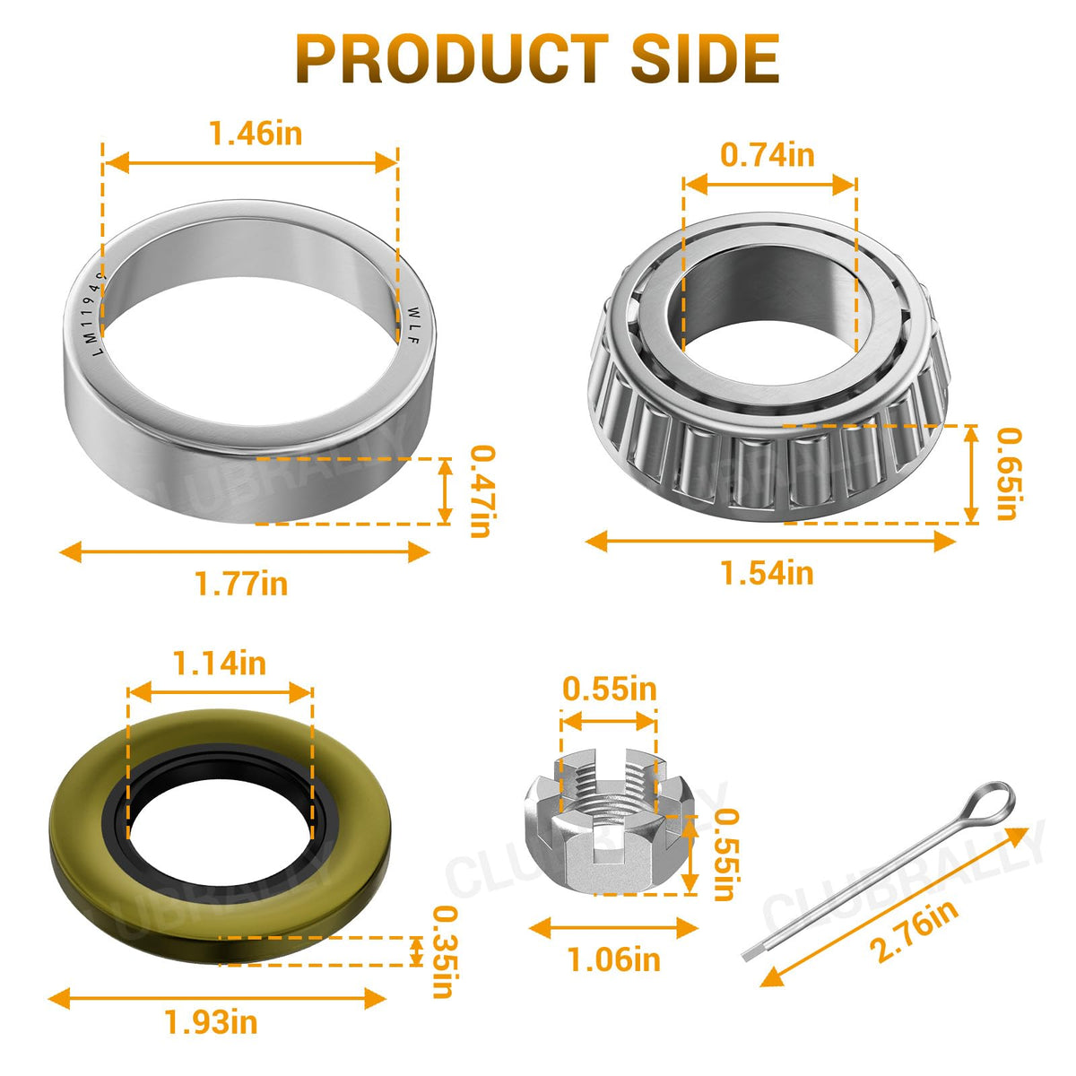 CLUBRALLY slotted shaft nuts providing secure mounting during upgrades