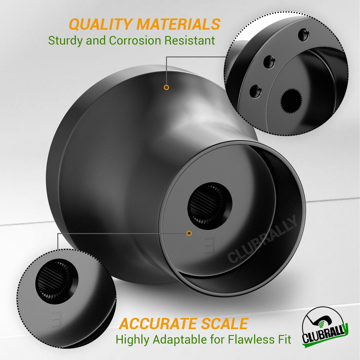CLUBRALLY aluminum construction emphasizes anti-corrosion design for longevity.