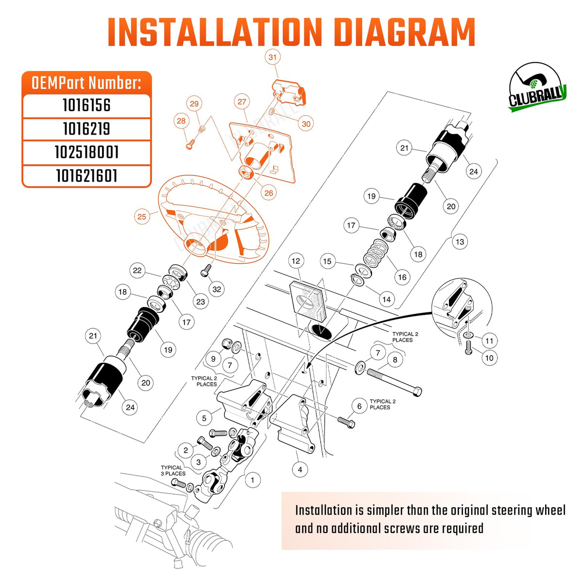CLUBRALLY included toolkit supports quick, hassle-free installation