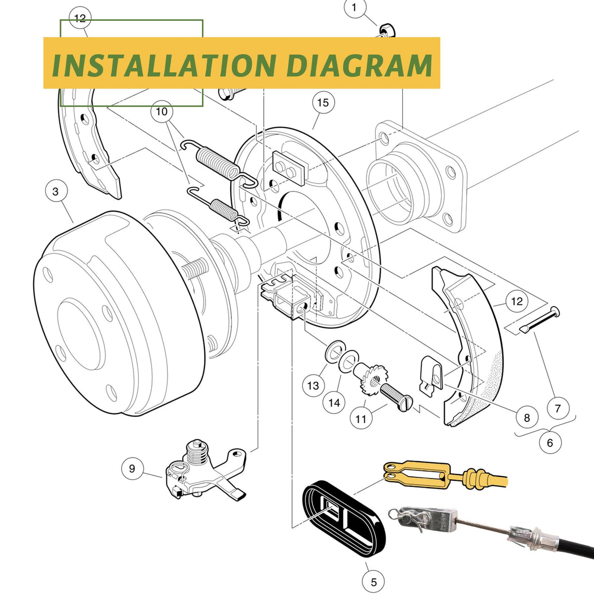 CLUBRALLY brake cables for Tempo and Precedent; driver side, simple install
