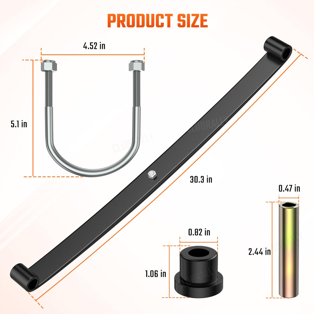 U-shaped irons included for correct rear spring assembly