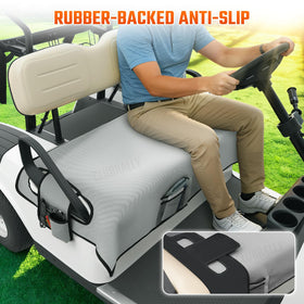 ClubRally all-season comfort fabric stays cool in heat and warm in cooler weather.