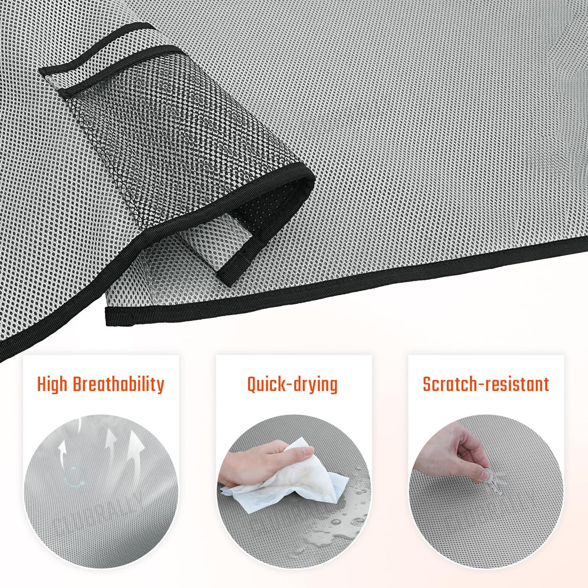 ClubRally non-slip back keeps the seat cover secure on bumpy cart rides.