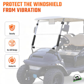 Clubrally upper retaining clip close-up emphasizes secure attachment to 1-inch frame