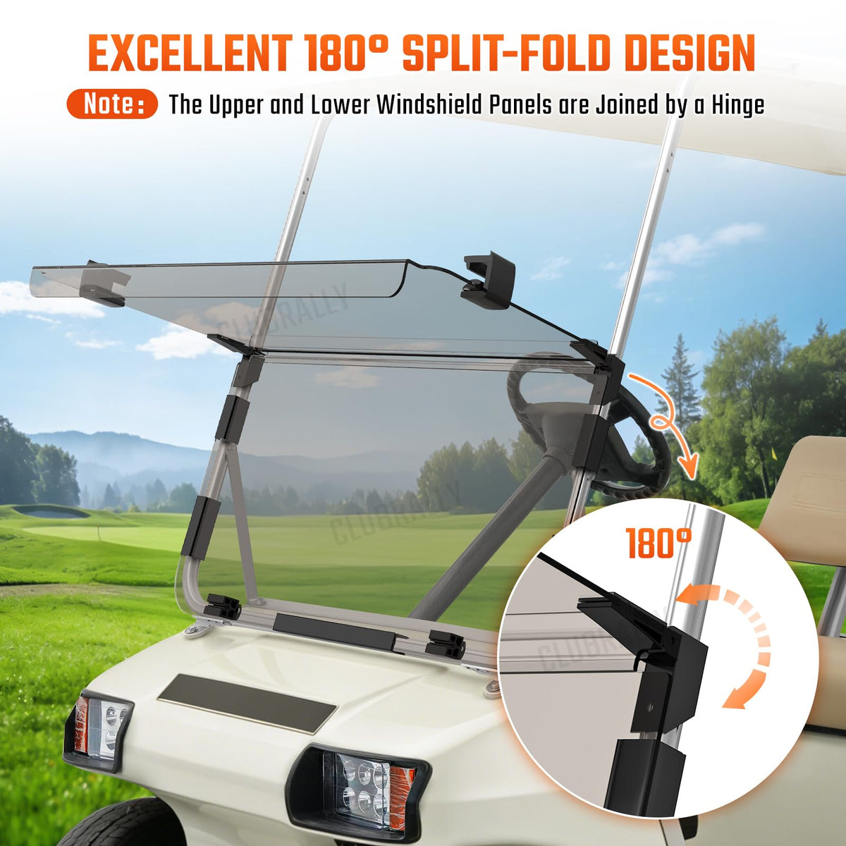 CLUBRALLY UV protective acrylic provides clear view while shielding from sun and dust