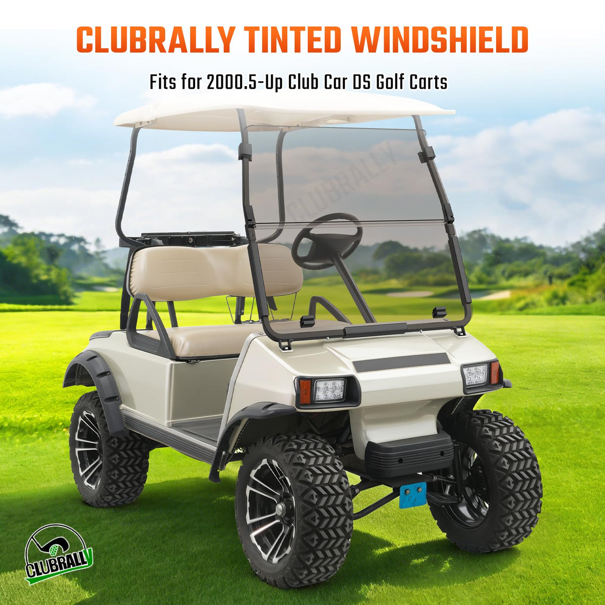 clubrally provides wide viewing area with non-yellowing clarity over time
