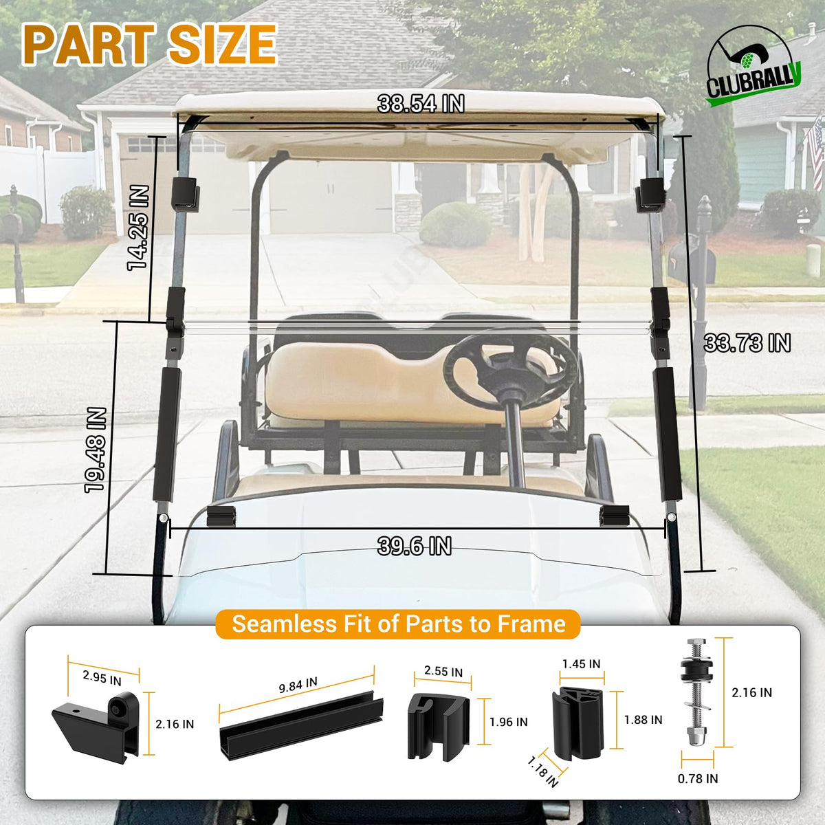 CLUBRALLY clip and screws kit for easy windshield installation