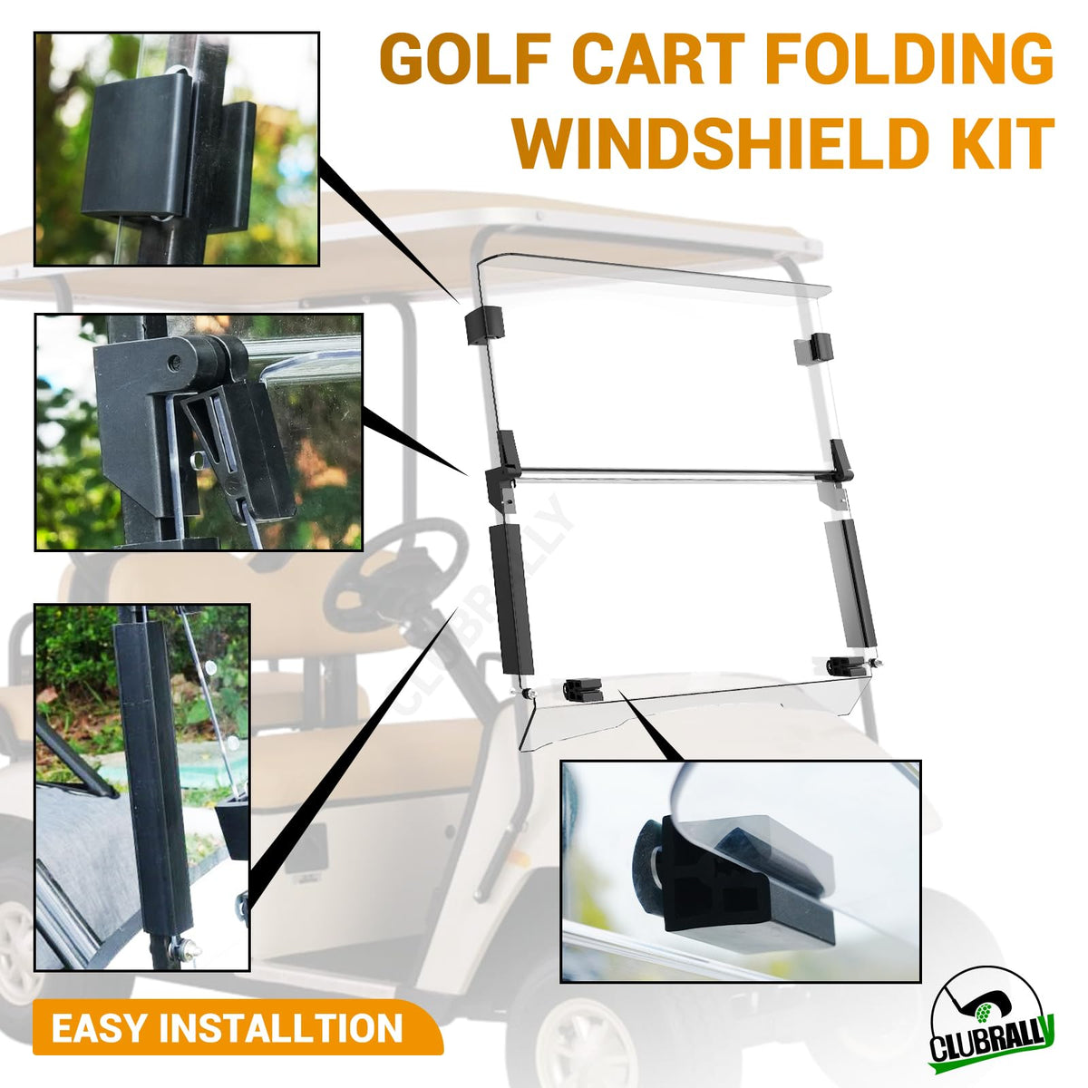 CLUBRALLY fold-down windshield enables airflow on warm days