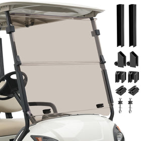 CLUBRALLY windscreen on Yamaha G29 front view shows clear vision and sturdy build.