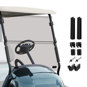 CLUBRALLY windshield front view with clear visibility and anti-UV protection.