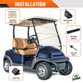 Clubrally windshield clips kit side view shows reinforced grip for stability on the road