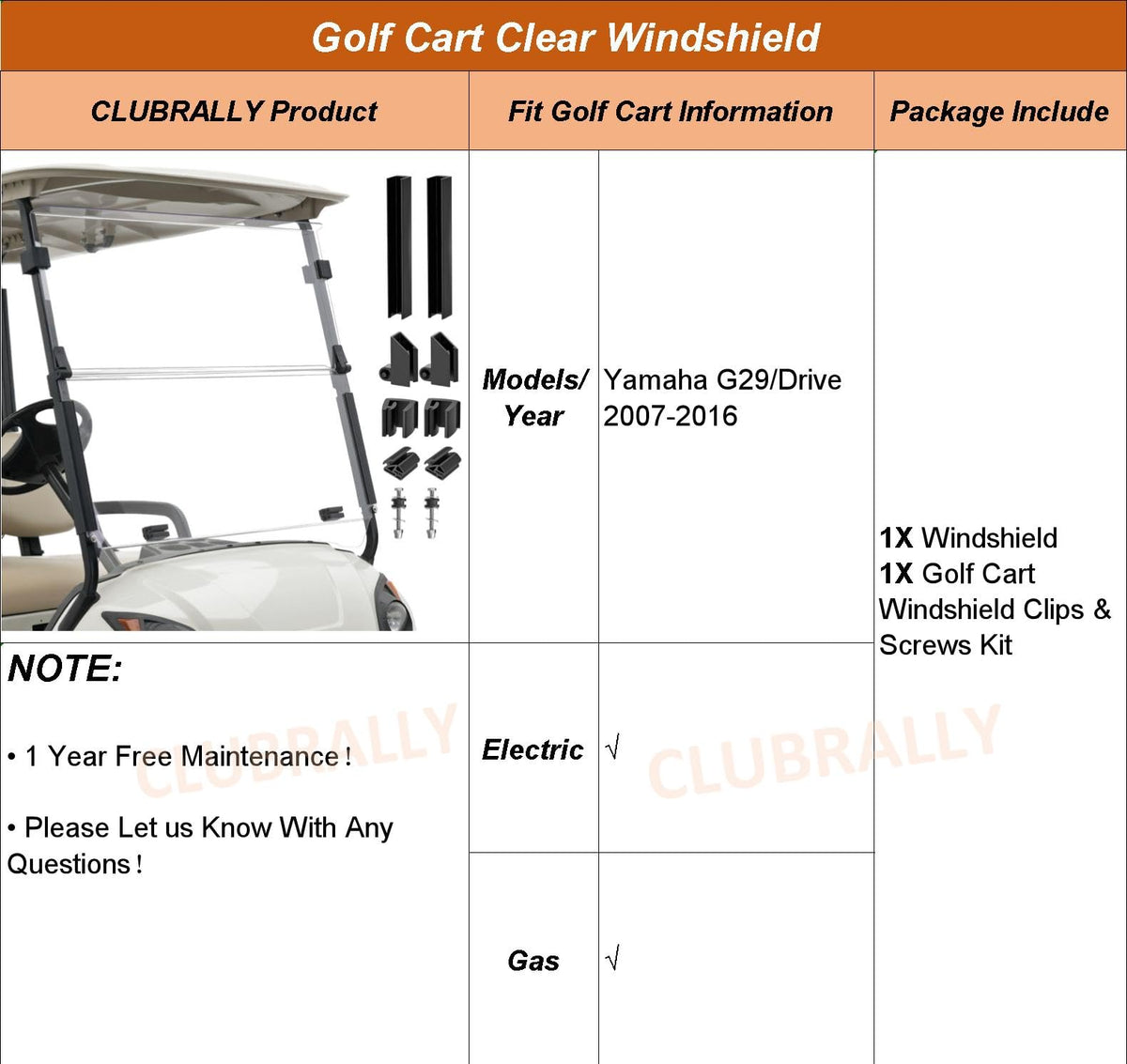 CLUBRALLY Yamaha G29/Drive compatibility ensures proper fit