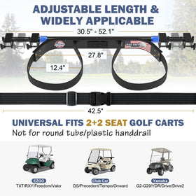 Clyvira telescoping pole adjusted for a precise fit on your cart