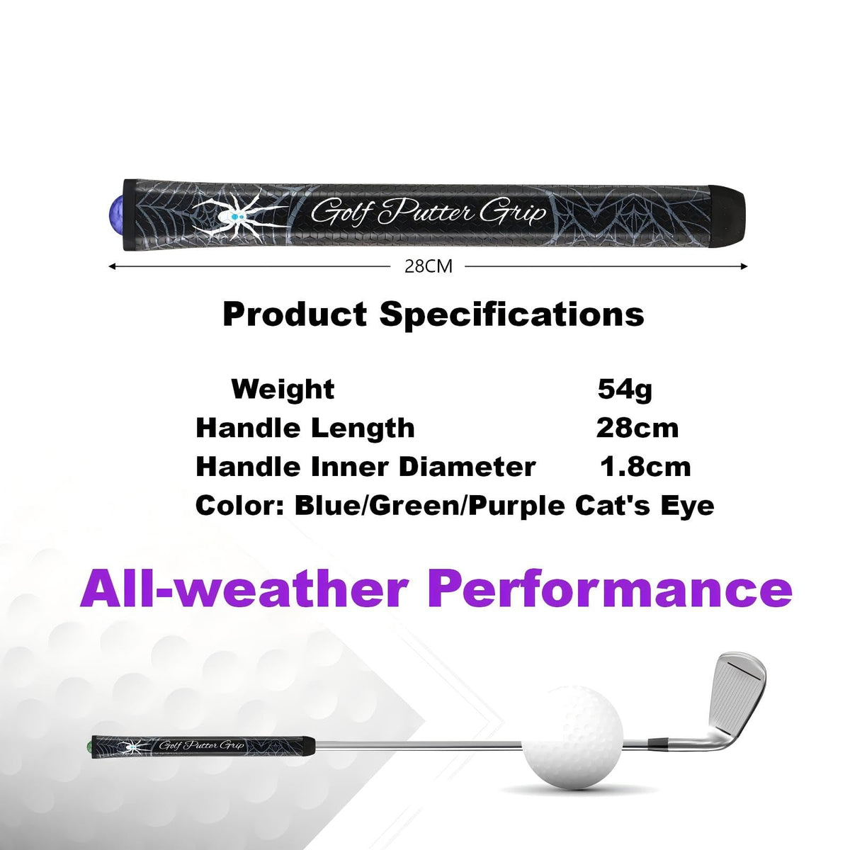 CMOSAF putter grip in action during a swing drill.