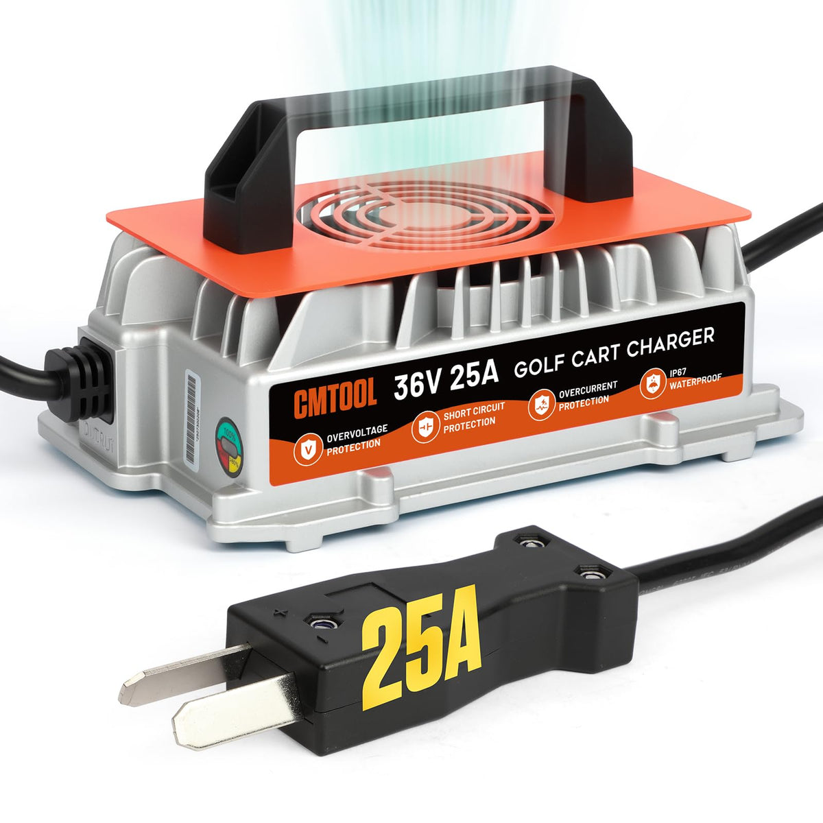 CMTOOL 36V charger front view with high-output for fast charging