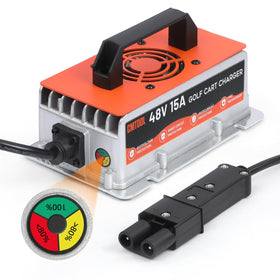 CMTOOL 48V charger with binocular plug for Yamaha G19/G22, direct fit reduces setup time.