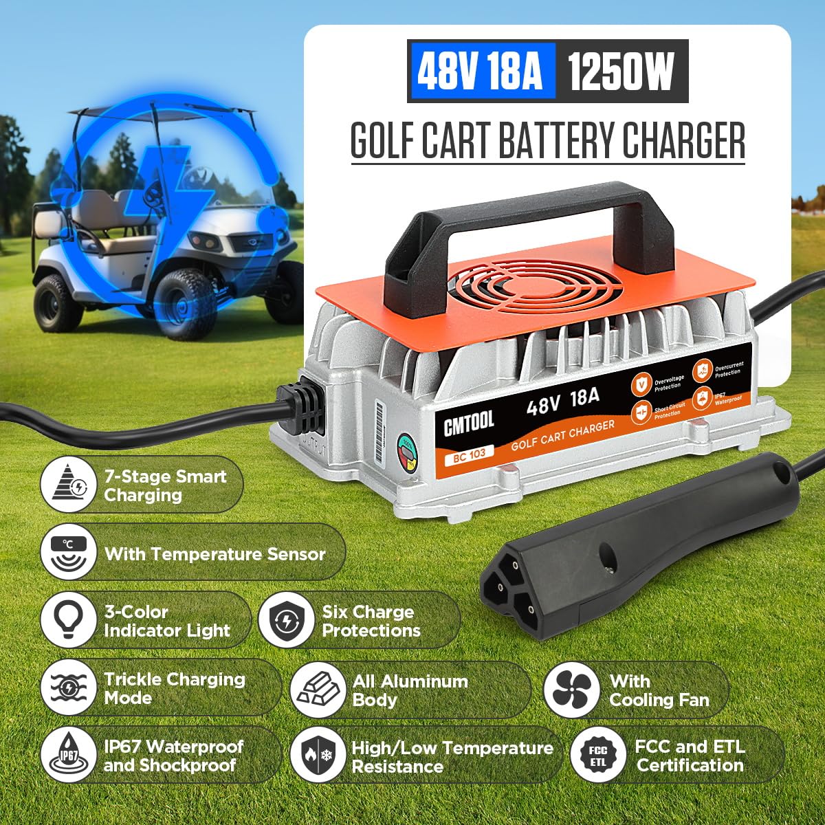 CMTOOL aluminum housing charger for heat dissipation and durability