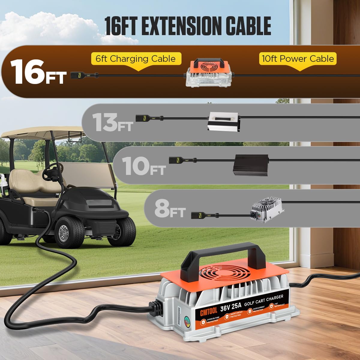 CMTOOL automatic trickle mode maintains battery health after charge.