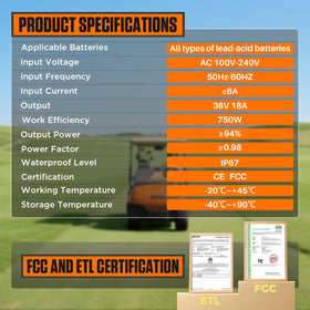 CMTOOL EZGO charger ready for outdoor use with long reach cable