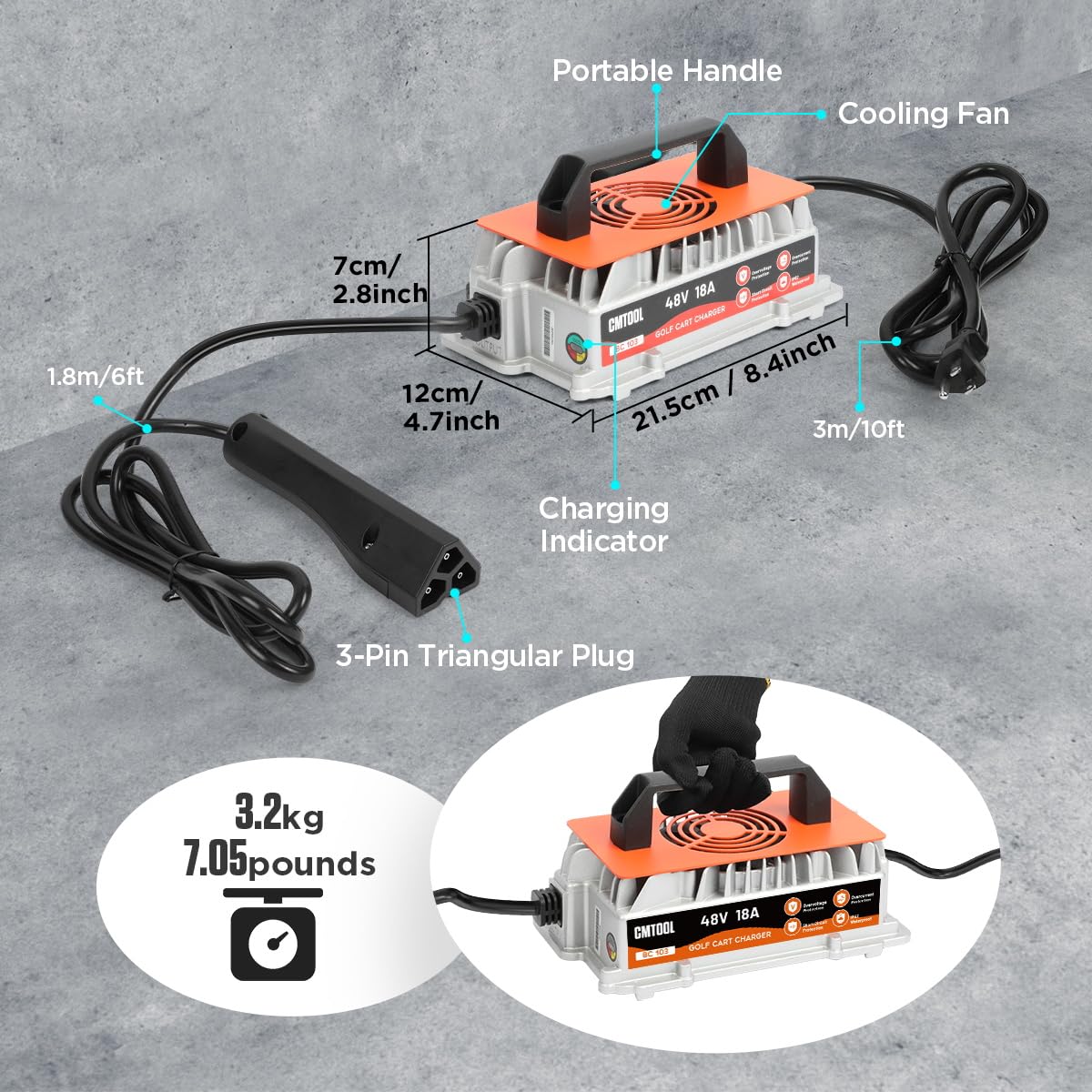 CMTOOL FCC ETL certified charger with warranty